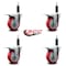 Service Caster 4'' Red Poly Swivel 1'' Expanding Stem Caster Set Total Lock Brake, 4PK SCC-EXTTL20S414-PPUB-RED-1-4 - alternate 3